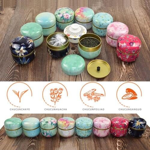 Multifunction Chinese Style Tea Caddies Round Metal Tea Box Jar with Lid DropshipHome & GardenKitchen,Dining & BarTea Caddies