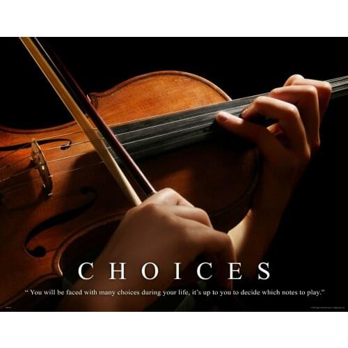 8Style Choose Violin Motivational Art Film Print Silk Poster Home Wall Decor 24x36inch