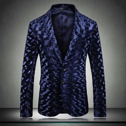 Man Velvet Blazer Men Luxury Costume Homme Chanteur Single Breasted Male Blazer Plus Size 5xl Casual Slim Fit Man Blazer
