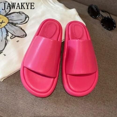 Sponge Bread Slippers Women Summer Shoes Candy Color Open Toe Flat Mules Simple Outdoor Dress Slides Comfort Soft Beach Shoes