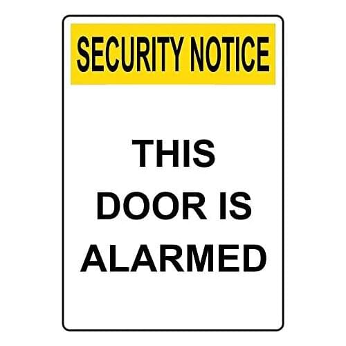 Wall Signs Warning Sign Decor 8 X 12 Aluminum Metal Signs OSHA Security Notice This Door is Alarmed Sign Safety Sign