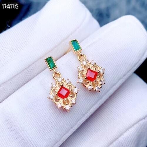 New Arrival Real and Natural Ruby Earring Natural And Real 925 sterling silver Rubby Earring Fashion Ring