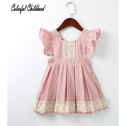 Baby Girls Clothes Pink Lace Ruffles Kids Dresses For Princess Girls Party Dress Toddler Girl Clothing