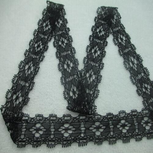 Wholesale black 10 yards beautiful DIY decorative stretch lace width 3 cm
