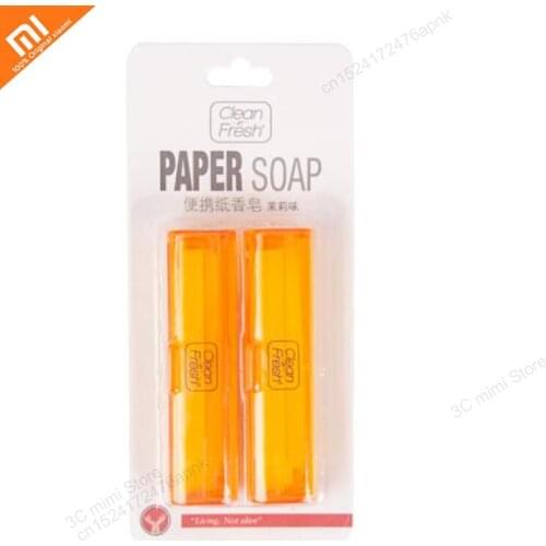 Original xiaomi mijia portable paper soap water soaked clean paper towel wet wipes suitable for travel smart