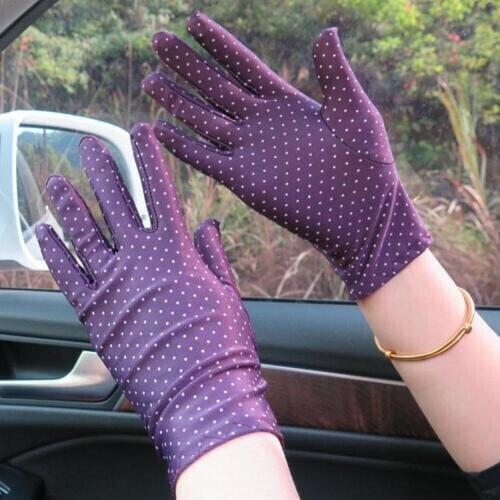 Women Sunscreen Gloves 1 Pair Summer Spring Spandex Anti-UV Short Driving Glove High Elastic Thin Etiquette Motorcycle Glove