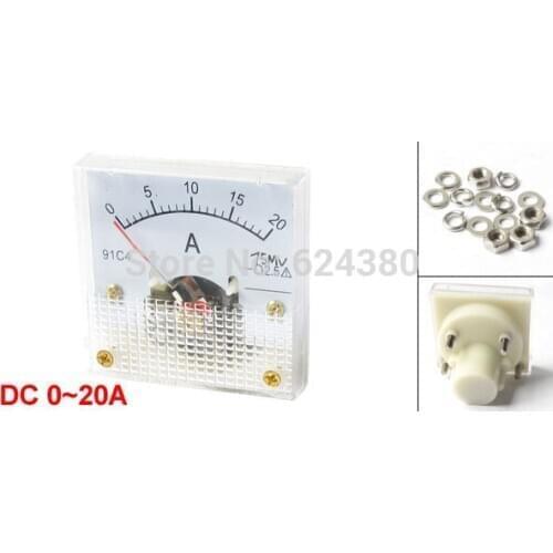 DC 0-20A/75mv 20A 30A 50A Analog Ammeter Panel AMP Current Meter Gauge 91C4