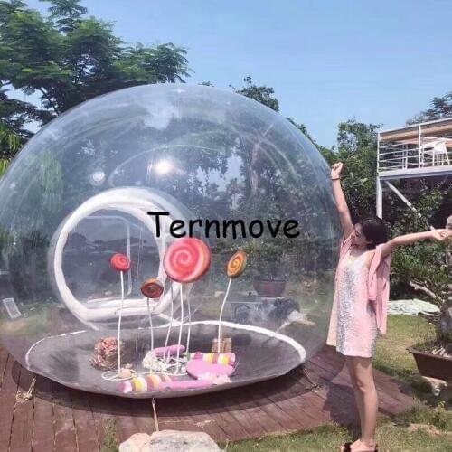 Transparent inflatable bubble camping tent with inflatable support install convenient outdoor booth tents namioty bubble tent