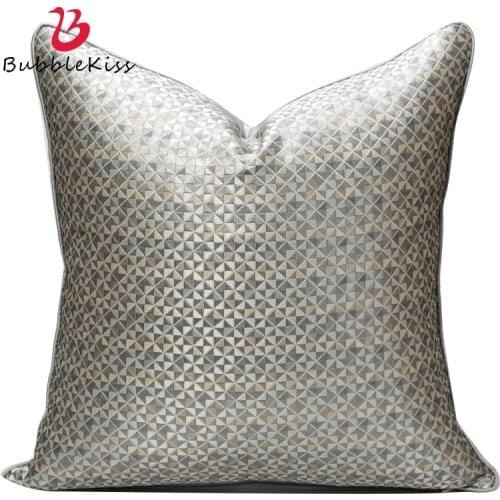 Bubble Kiss Silver Gray Cushion Cover Geometric Jacquard Luxury Pillowcase Party Decorative Pillow Covers for Home Bedroom Sofa