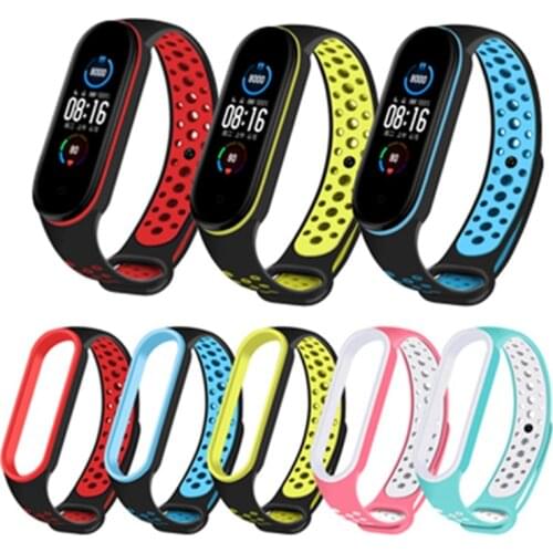 Silicone Strap For Xiaomi Mi Band 6 5 4 3 Breathable Replacement Smart Watchband Bracelet xiaomi Mi6 miband 4 5 6 Watch Strap
