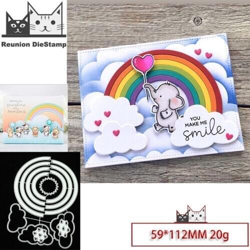 Reunion New Design Craft Metal Die Cuts Rainbow clouds Cutting Die Scrapbooking Album DIY Paper Card Handmade Embossing Stencils
