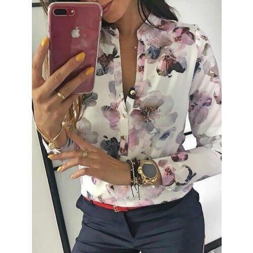 2020 Real Polyester Regular Full None Vadim Blusas Womens Shirts Hot Ladies Shirt Sleeve For Commuter Print Slim Women