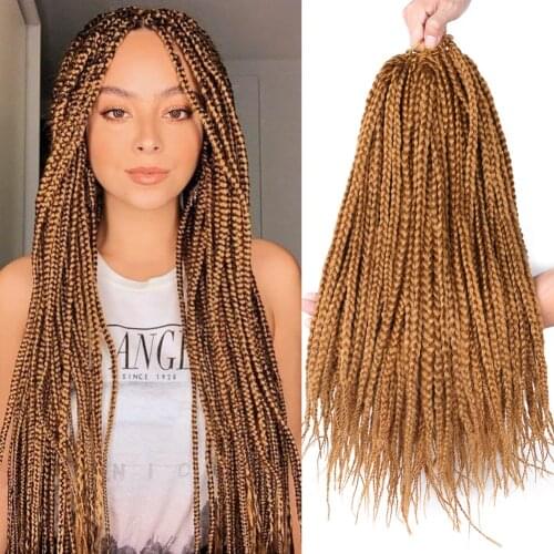 Synthetic 14" 18" 22 Strands/Box Stretch Braided Hair Extension Easy Crocheted Hair Bundle 3X Box Of Crocheted African Braids
