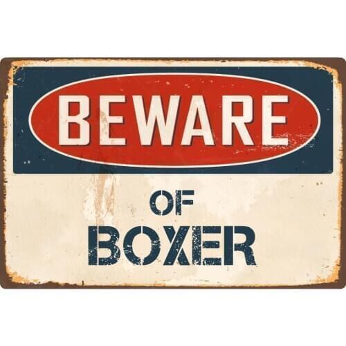 StickerPirate Beware of Boxer 8 x 12 Vintage Aluminum Retro Metal Sign VS073