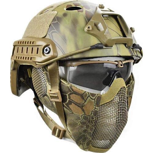 Tactical Helmet Mask Cs Airsoft Paintball Army War Game Motorcycle Hunting Solid Color Fast Helmet