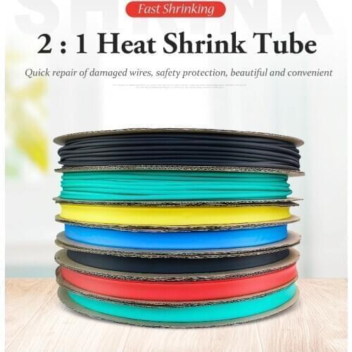 1 Meter heat shrinkable tube termoretractil Shrink Heatshrink Tubing Tube Sleeving Wrap Wire Sell DIY Connector Insulation