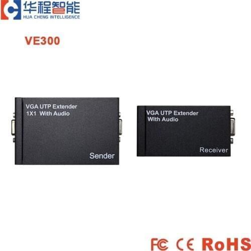 VGA Extender Repeater Network Extension Cat5e Cat6 Cable Extend 300m UTP Vga Adapter Mini Network Sudio Signal Amplifier