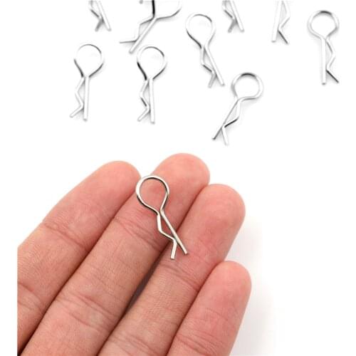 100pcs 1:10 Universal Scale Bend Body Clips Pins Sliver Black Buggy Shell RC Car Parts For Redcat HPI Himoto HSP Truck