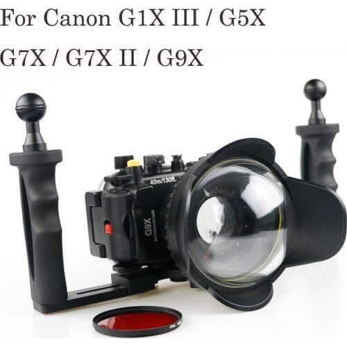 130FT/40M Underwater Depth Diving Case For Canon PowerShot G1X Mark II III G7X II G5X G9X Waterproof Camera Housing Cover Box