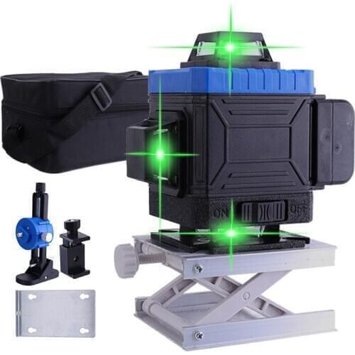 4D/3D Laser Levels 16/12 Green Lines Wall Support For Self-Leveling Laser Bubble Laser Spirit Level Measuring Construction Tools