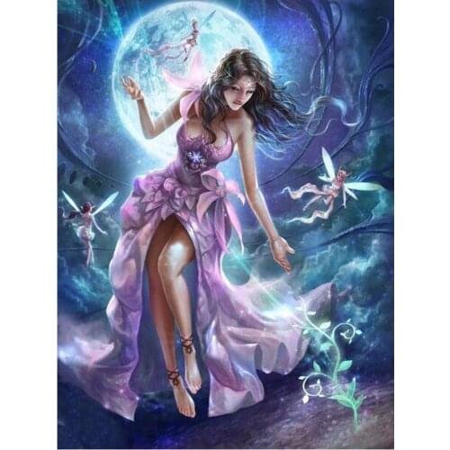 Full Square Round Drill 5D DIY Diamond Painting fantasy flower fairy Embroidery Cross Stitch 5D Home Decor Gift Rhinestones Gift