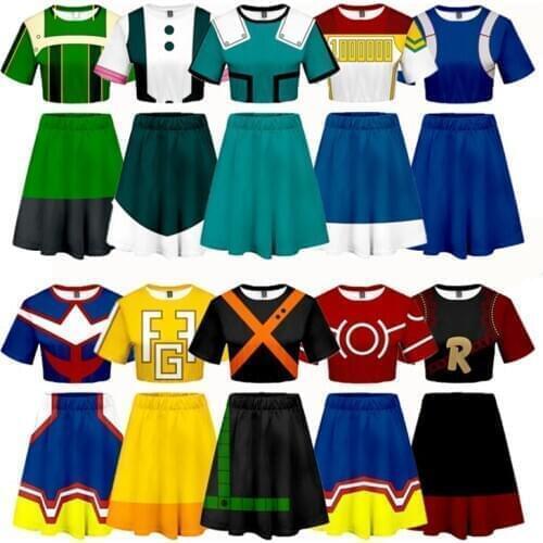Boku No Hero Academia My Hero Academia Cosplay Costume OCHACO URARAKA Todoroki Shoto Bakugou Katsuki All Might Dress Top Skirt