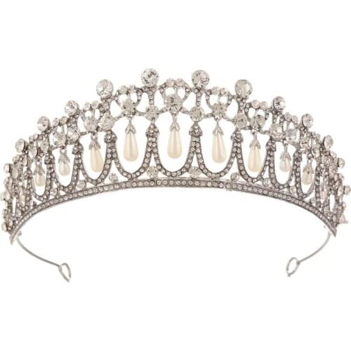 Wedding bridal hair accessories Big crown pearl diamond hair accessories Bridal crown European wedding Princess crown headdress