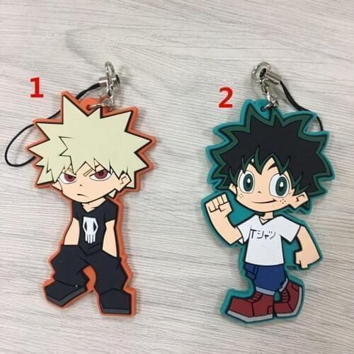 T1492 Anime Boku no Hero Academia rubber Keychain Key Ring Straps Rare cosplay