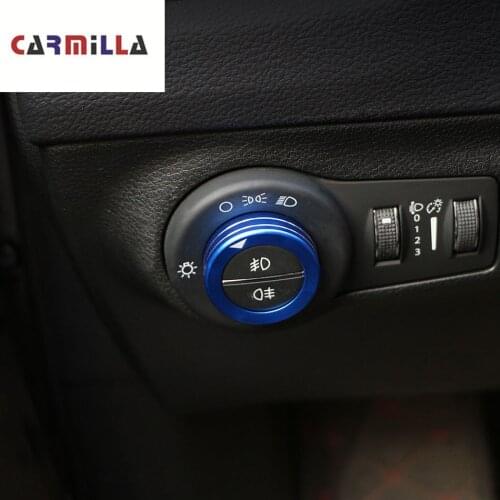 Carmilla Car Inner Headlight Switch Knob Cover for Jeep New Compass 2th 2017 2018 2019 2020 Aluminium Alloy Modification