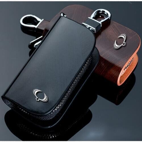 For SsangYong Car Logo Key Cover For SsangYong Actyon Turismo Rodius Rexton Korando Kyron Car Key Leather Protective Shell Bag