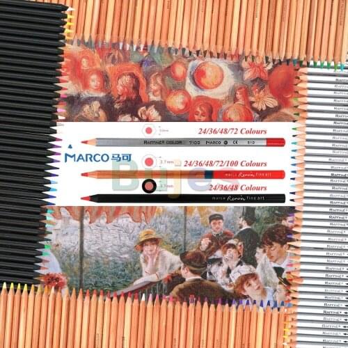 Marco Renoir 24/36/48/72/100 Artists Colored Pencils, Oily and Water Soluble,Professional Drawing Color Pencil for Artist