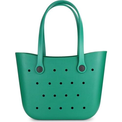 Cheap Wholesale Custom Womens Rubber Waterproof Hollow Solid Candy Colors Eva Bag Beach Tote Bag 2021