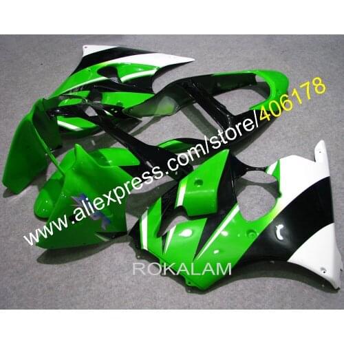 ZX-6R 00-02 ABS Fairing Kit For Kawasaki Ninja ZX6R 2000 2001 2002 Green Black Motorcycle Fairing (Injection Molding)