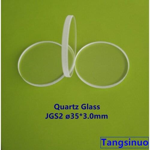 3pcs JGS2 35*3.0mm Fused Silica Window Quartz Glass Disk