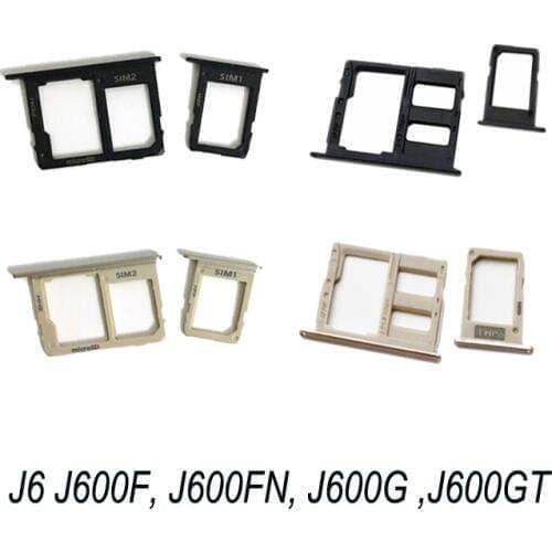For Samsung Galaxy J6 2018 SM-J600F J600F J600G J600FN J600 Original Phone Housing SIM Tray Adapter Micro SD Card Tray Holder