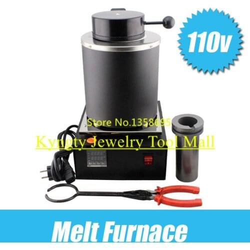 110/220 Voltage and 2KG Capacity Gold Electric Melting Furnaces with 1pc Graphite Crucible & Plier,Smelting furnace