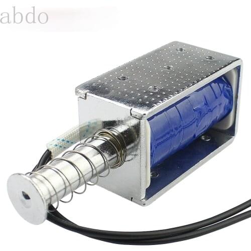 DC 12V24V Solenoid Electromagnet Push Pull Through Type Electric magnet Long stroke 30mm Small electromagnetic valve
