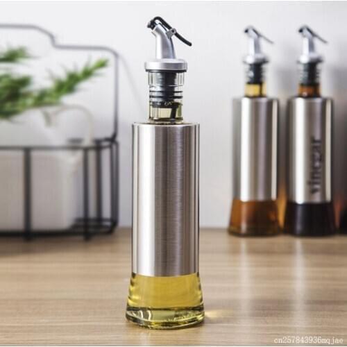 50pcs 11oz Cruet Leak Proof Oil Dispenser Bottle Vinegar Saurce Kitchen Tool Food Grade Stainless Steel