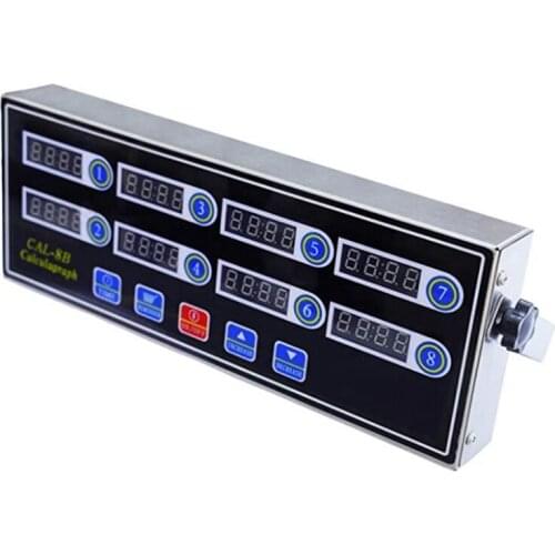 Commercial 8 Channels Digital Kitchen Timer, Stainless Steel Calculagraph Timer with Alarm , Clock Reminder,EU Plug