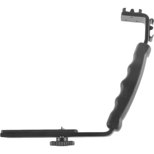 L Shape Camera Bracket For Led Shooting Light Aluminum Alloy Bracket Dv Camera With Two Hot Shoe Interfaces