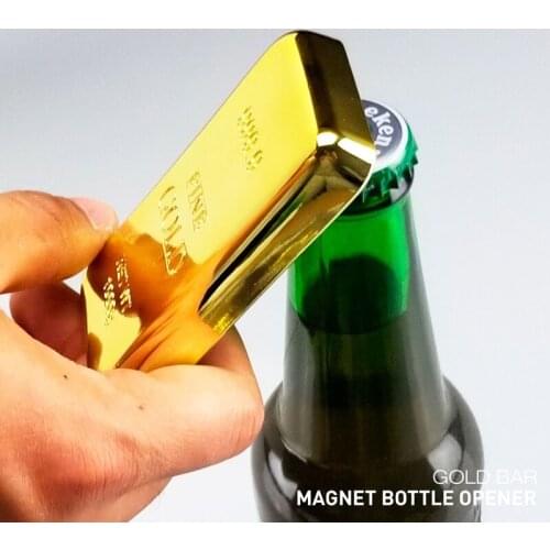 Brick Magnet Beer Bottle Opener Simulation Gold Bar Magnetic Suction Screwdriver Labor-Saving Bottle Opener Multi-Purpose