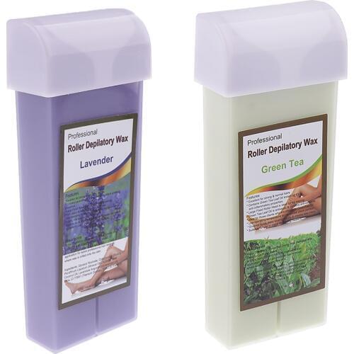 2 X100g Roll-on Refillable Wax Cartridge Waxing Roll Hair Removal Cream Supplier For Hot Depilatory Heater Warmer