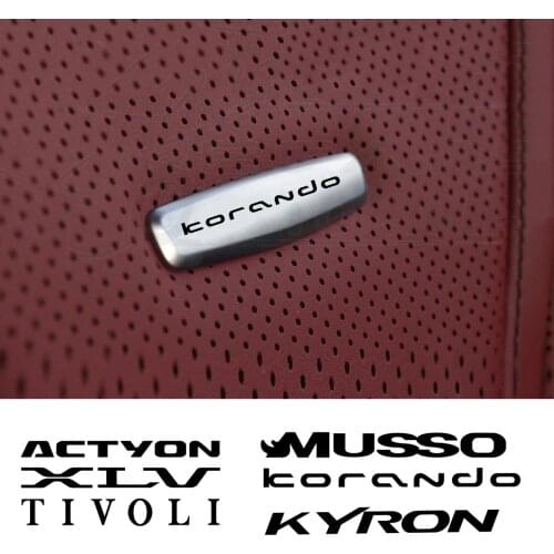 For Ssangyong Actyon Korando Musso Rexton Rodius Tivoli Car Chair Seat Sticker Front Seat Tuning Badges Metal Car Accessories
