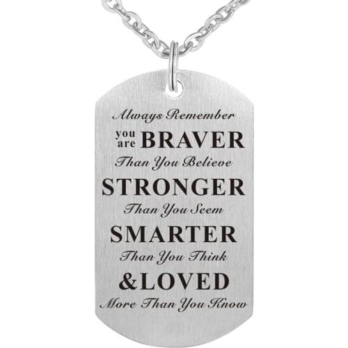 Stainless Steel Girl Boy Son Daughter Army Dog tag Jewelry Pendant Necklace