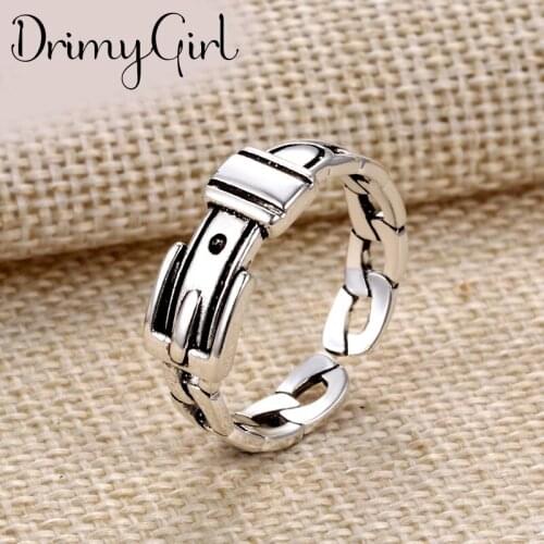 New Hot Sale Exaggerated Adjustable Size Belt Rings For Women Men Girl Party Gifts Minimalist Jewelry 2021