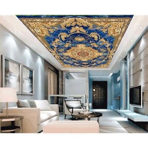 Wall Papers Home Decor Blue Marble Exquisite Flower Picture Living Room Bedroom Zenith Decoration Mural Wallpaper