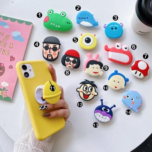 Phone Stand For iPhone Samsung Huawei Extension Stand For OPPO Xiaomi Cartoon Couple Silicone Universal Cute Mobile Phone Stand