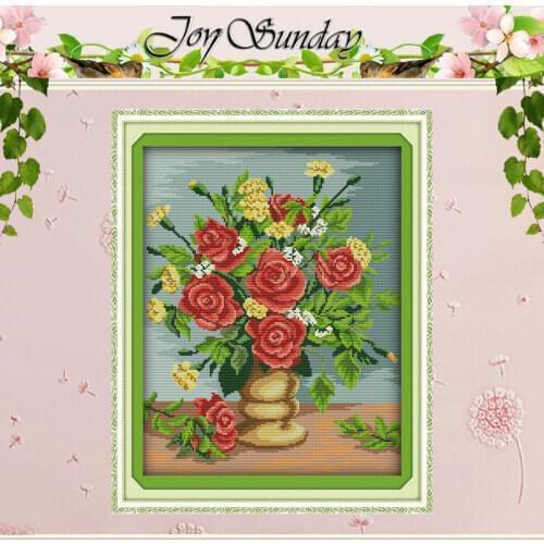 Rose Patterns Counted Cross Stitch DIY 11CT 14CT Cross Stitch Set Wholesale Flower Cross-stitch Kits Embroidery Needlework