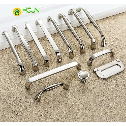 Furniture Cabinet Kitchen Handle Wardrobe Cupboard Drawer Dresser Closet Home Hardware Metal Silver Chrome Door Pull Handle Knob