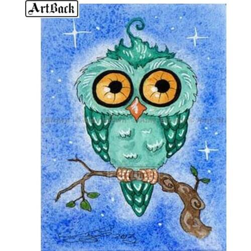 Needlework cartoon 5d diamond painting owl kit full square drill diamond cross stitch rhinestone crystal mosaic gift ARD349